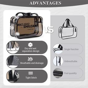 img 1 attached to ✈️ SNILOAW Clear Makeup Bag - Transparent Cosmetic Organizer Pouches, Waterproof and Draining Clear Travel Bags for Toiletries, See Through Traveling Airport Airline Compliant - Stadium Approved Clear Totes Bag for Women and Men