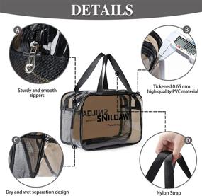 img 2 attached to ✈️ SNILOAW Clear Makeup Bag - Transparent Cosmetic Organizer Pouches, Waterproof and Draining Clear Travel Bags for Toiletries, See Through Traveling Airport Airline Compliant - Stadium Approved Clear Totes Bag for Women and Men