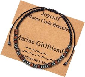 img 4 attached to Stylish Morse Code Bracelets: Perfect Gifts for Women of All Ages - Mom, Daughter, 💝 Sister, Aunt, Wife, Girlfriend, Cousin, Best Friend! Inspiring, Funny Silk Beaded Wrap Bracelets with Adjustable Fit