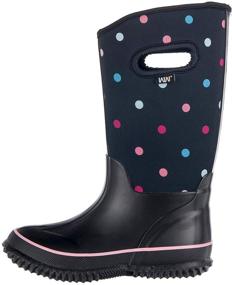 img 3 attached to WTW Kids Neoprene Insulated Rain Boots - 100% Waterproof 👢 Mid Calf Muck Boots for Boys and Girls Winter Snow Boots