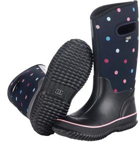 img 4 attached to WTW Kids Neoprene Insulated Rain Boots - 100% Waterproof 👢 Mid Calf Muck Boots for Boys and Girls Winter Snow Boots