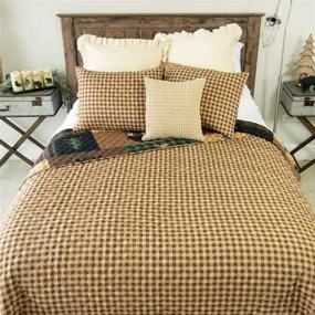 img 1 attached to 🏞️ Brown Bear Cabin Lodge Quilt Set - Full/Queen Size Bedding - 3 Piece Set with Pillow Shams - Machine Washable