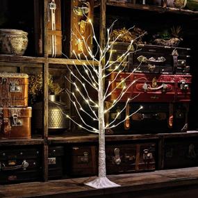 img 1 attached to 🎄 LAMPHOME 4ft Birch Tree with 72L LED Lights - Perfect Christmas Decoration for Home, Party, and Outdoor Use!