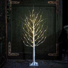 img 4 attached to 🎄 LAMPHOME 4ft Birch Tree with 72L LED Lights - Perfect Christmas Decoration for Home, Party, and Outdoor Use!
