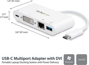 img 1 attached to 🔌 StarTech.com USB C Multiport Adapter - USB-C to DVI-D (Digital) Video Adapter with Power Delivery, GbE, USB-A - Portable USB Type-C/Thunderbolt 3 Mini Laptop Dock (DKT30CDVPD)