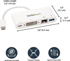 img 2 attached to 🔌 StarTech.com USB C Multiport Adapter - USB-C to DVI-D (Digital) Video Adapter with Power Delivery, GbE, USB-A - Portable USB Type-C/Thunderbolt 3 Mini Laptop Dock (DKT30CDVPD)