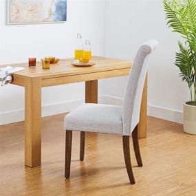 img 3 attached to 🪑 Премиум серый обивной стул для кухни и столовой - Классический акцентный стул CangLong