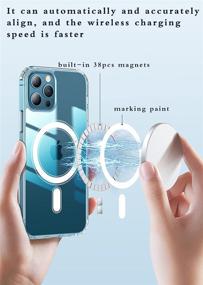 img 3 attached to KISEN Clear Magnetic Phone Case for iPhone 12 Pro Max 6.7 inch - Non Yellowing, MagSafe Compatible