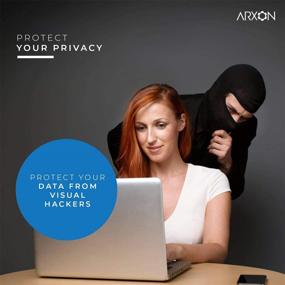 img 2 attached to 🔒 Защитная пленка Arxon Privacy Filter для 16-дюймового MacBook Pro - антибликовая, сверхясная, съемная, стираемая, силиконовая защита экрана с бесплатным чехлом для клавиатуры из TPU и салфеткой для очистки