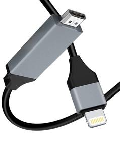 img 4 attached to 📱 Apple MFi Certified Lightning to HDMI Adapter Cable for iPhone/iPad/iPod - 6.6 Feet/2M, 1080P Digital AV Sync Screen Connector for HDTV, Monitor, Projector.