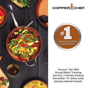 img 3 attached to 🍳 Copper Chef Cookware 9-Pc. Round Pan Set: Premium Aluminum and Steel Cookware with Ceramic Non-Stick Coating - Includes Lids and Accessories for Frying, Roasting, and More!