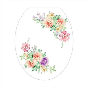 img 3 attached to 🌸 Woodland 2pcs Pink Blossom Peony Floral and Yellow Sunflower Toilet Seat Cover Decals - Removable Vinyl Stickers for Kids' Bathroom or Nursery Décor