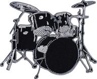 drum set black embroidered patch logo