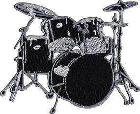 img 1 attached to Drum Set Black Embroidered Patch