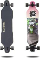 premium non-electric backfire bamboo & fiberglass drop through longboard: ultimate riding performance logo