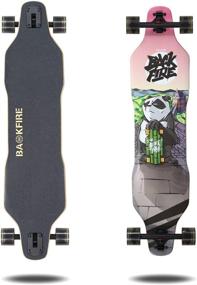 img 4 attached to Premium Non-Electric Backfire Bamboo & Fiberglass Drop Through Longboard: Ultimate Riding Performance