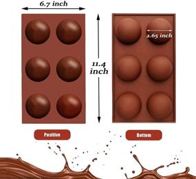 img 3 attached to 🍫 Полусферическая форма для горячего какао-бомбы без BPA, 2 шт. - идеальна для изготовления шоколада, тортов, желе, пудинга и мыла - диаметр 2,7 дюйма