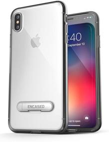 img 3 attached to Transparent Clear Case for iPhone Xs Max with Holster Clip & Metal Kickstand - Ultra Slim Fit Cover with Belt Holder (Reveal Series) - Clear Back