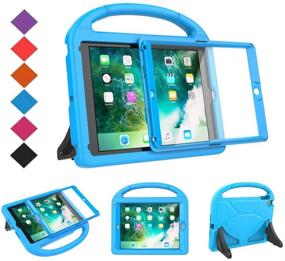 img 4 attached to 📱 BMOUO Kids Case for New iPad 9.7 2018/2017 - Shockproof, Lightweight, Light Blue Case with Built-in Screen Protector and Convertible Stand - Perfect for Apple iPad 9.7 Inch 2018/2017 Generation