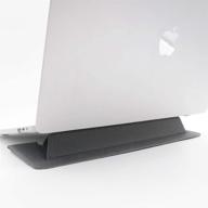 💻 senseage flat foldable laptop stand - lightweight and invisible notebook stand, portable and anti-slide, compatible with macbook air/macbook pro, tablets, and laptops up to 15.4", in dark grey logo