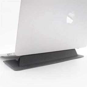 img 4 attached to 💻 SenseAGE Flat Foldable Laptop Stand - Lightweight and Invisible Notebook Stand, Portable and Anti-Slide, Compatible with MacBook Air/MacBook Pro, Tablets, and Laptops up to 15.4", in Dark Grey