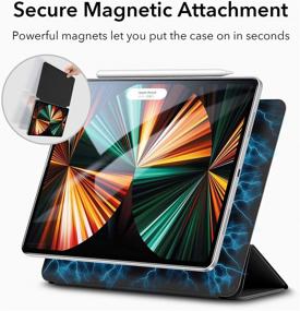 img 2 attached to 📱 ESR Magnetic Case Compatible with iPad Pro 12.9 Inch 2021/2020 (5th/4th Generation), Smart Case with Magnetic Attachment, Auto Sleep/Wake, Pencil 2 Support, Trifold Stand - Black