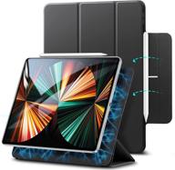 📱 esr magnetic case compatible with ipad pro 12.9 inch 2021/2020 (5th/4th generation), smart case with magnetic attachment, auto sleep/wake, pencil 2 support, trifold stand - black logo