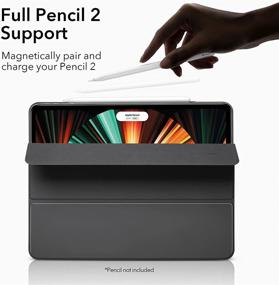 img 1 attached to 📱 ESR Magnetic Case Compatible with iPad Pro 12.9 Inch 2021/2020 (5th/4th Generation), Smart Case with Magnetic Attachment, Auto Sleep/Wake, Pencil 2 Support, Trifold Stand - Black