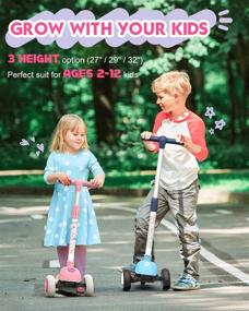 img 3 attached to 🛴 Mountalk Foldable Toddler Scooter: Adjustable Heights, LED Wheels, Ideal for Boys and Girls