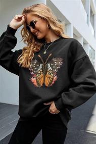 img 2 attached to Women's Vintage Graphic Fleece-Lined Sweatshirts - Oversized Loose Fit Crewneck Sweat Shirts