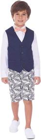 img 3 attached to 👔 Izod Boys' 4-Piece Vest Set: Dress Shirt, Bow Tie, Shorts, and Vest