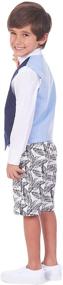 img 2 attached to 👔 Izod Boys' 4-Piece Vest Set: Dress Shirt, Bow Tie, Shorts, and Vest