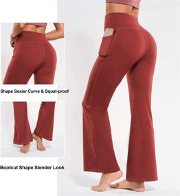 img 1 attached to 🩰 OLIOMES Bootcut Yoga Pants for Women with Pockets - High Waist Flared Leggings, Bootleg Workout, Lounge, and Sweatpants