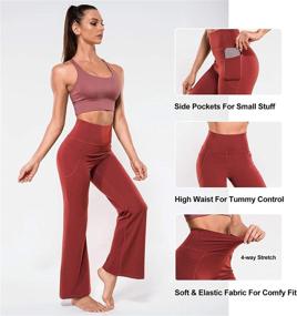 img 2 attached to 🩰 OLIOMES Bootcut Yoga Pants for Women with Pockets - High Waist Flared Leggings, Bootleg Workout, Lounge, and Sweatpants