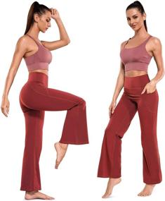 img 3 attached to 🩰 OLIOMES Bootcut Yoga Pants for Women with Pockets - High Waist Flared Leggings, Bootleg Workout, Lounge, and Sweatpants