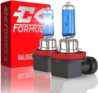 🔦 ck formula h11 halogen headlight bulb 55w 5000k 12v super white - ideal replacement for automotive high beam, low beam, or fog light, pgj19-2 base logo