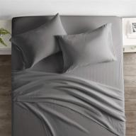 sleep restoration luxury bed sheets: all-natural aloe vera treated, eco-friendly 4-piece set - king, gray logo