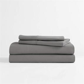 img 1 attached to Sleep Restoration Luxury Bed Sheets: All-Natural Aloe Vera Treated, Eco-Friendly 4-Piece Set - King, Gray