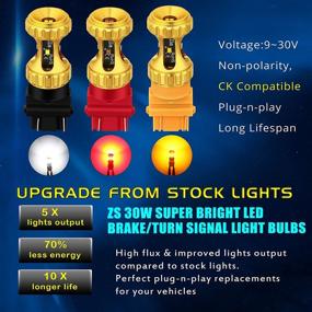 img 2 attached to 🚦 Alla Lighting 3156 3157 LED Bulbs 3000lm - Ultra Bright Amber Yellow Turn Signal Lights for Cars Trucks T25 3057 3457 4157 4057