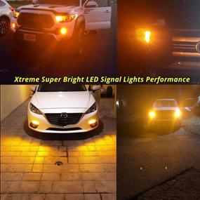 img 1 attached to 🚦 Alla Lighting 3156 3157 LED Bulbs 3000lm - Ultra Bright Amber Yellow Turn Signal Lights for Cars Trucks T25 3057 3457 4157 4057