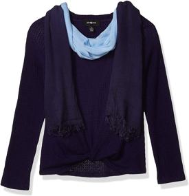 img 4 attached to Stylish Twist Front Long Sleeve Raglan Top for Amy Byer Girls