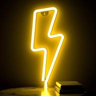 🌟 xiyunte led neon lightning bolt sign for wall decor - battery or usb powered white neon light signs for bedroom, kids room, living room, bar, party, christmas, wedding логотип