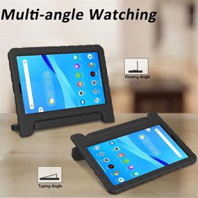 img 1 attached to 📱 Protective & Lightweight Lenovo Tab M8 Tablet Kids Case - Shockproof Handle Stand - Black