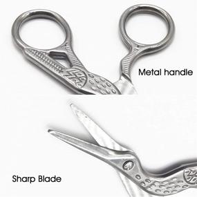 img 1 attached to 🔪 YOOHUA 6PCS Stork Scissors: Premium Stainless Steel Sewing Shears for Embroidery, Craft, Needlework & Artwork