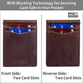 img 1 attached to 🔒 Genuine Leather Blocking Wallet by HYRISON: Optimized for Enhanced Security