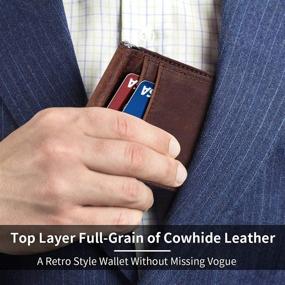 img 3 attached to 🔒 Genuine Leather Blocking Wallet by HYRISON: Optimized for Enhanced Security