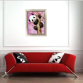 img 2 attached to 5D Gem Art Painting Rhinestone Kit - AIRDEA DIY Panda Diamond Painting Flowers | Full Drill Round Diamond Painting Kits for Adults Kids | Ideal for Beginners | Stunning Home Wall Decor | 30x40 cm