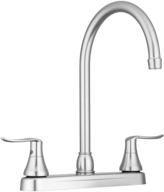 🚰 dura faucet df-pk330hlh-sn rv elegant j-spout swivel kitchen sink faucet - dual handle (brushed satin nickel) logo