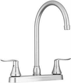 img 4 attached to 🚰 Dura Faucet DF-PK330HLH-SN RV Elegant J-Spout Swivel Kitchen Sink Faucet - Dual Handle (Brushed Satin Nickel)