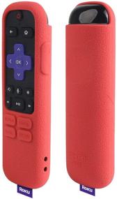 img 1 attached to SIKAI Silicone Cover For Roku Streaming Stick Remote Shockproof Protective Case For Roku Streaming Stick Plus 3800R / 3810R Enhanced Voice Remote Anti-Lost With Remote Loop (Red)